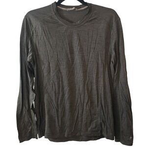Smartwool Mens Merino Wool Base Layer Top Browm Striped SW0SN705 Size Large